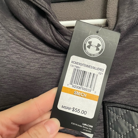 NWT Grey Heather Under Armour Coldgear Sweatshirt Hoodie Womens Size Small - Picture 5 of 8